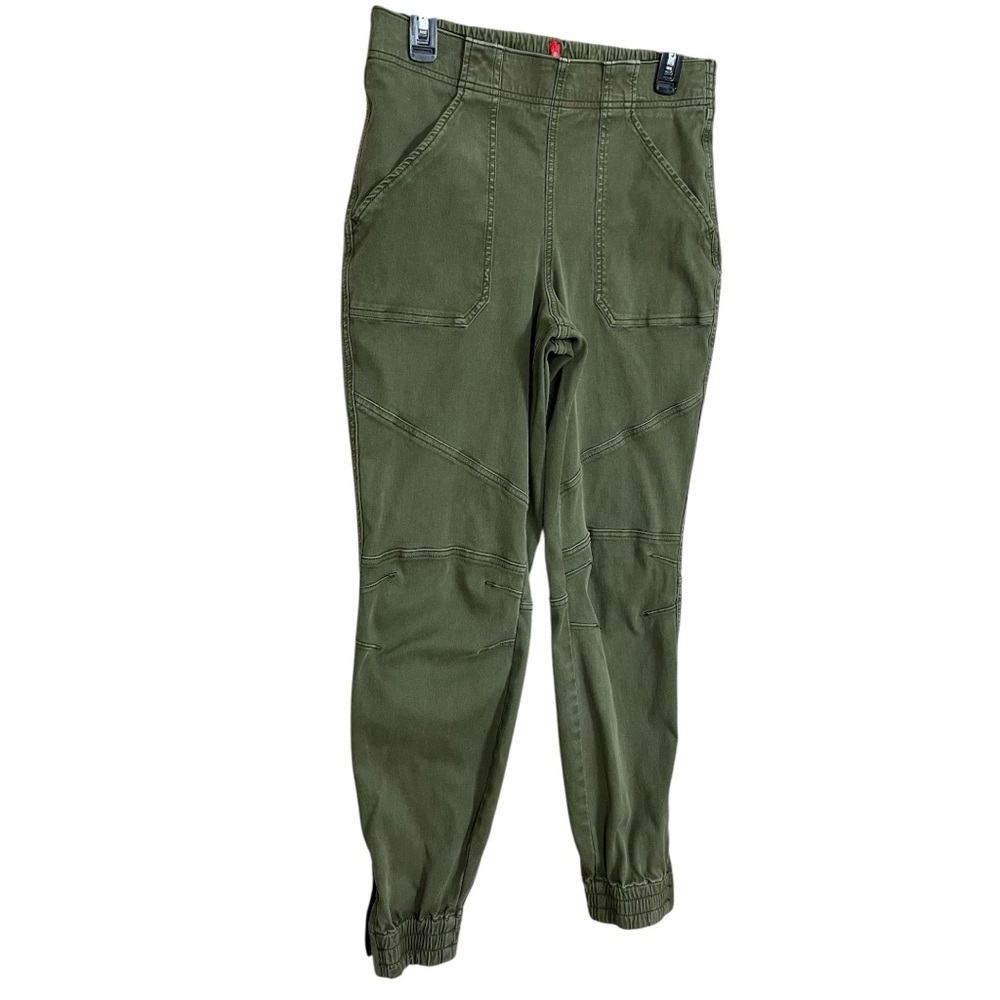 Spanx Stretch Twill Pull On Cargo Jogger in Darkened Olive Size Large - Picture 3 of 14